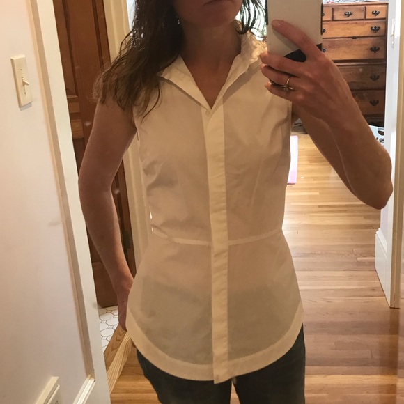 Derek Lam 10 Crosby Button Up Tie Back top 0 XS - Picture 6 of 12